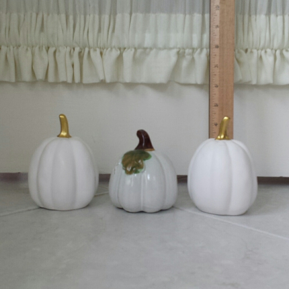 3 Porcelain Pumpkins